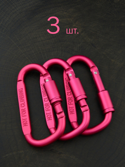 В АССОРТИМЕНТЕ - 3 карабина вспомогательных до 50 кг алюминий 81х42 мм