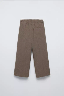 ZARA БРЮКИ С ДВОЙНОЙ ТАЛИЕЙ, СВЕТЛО-БЕЖЕВЫЙ