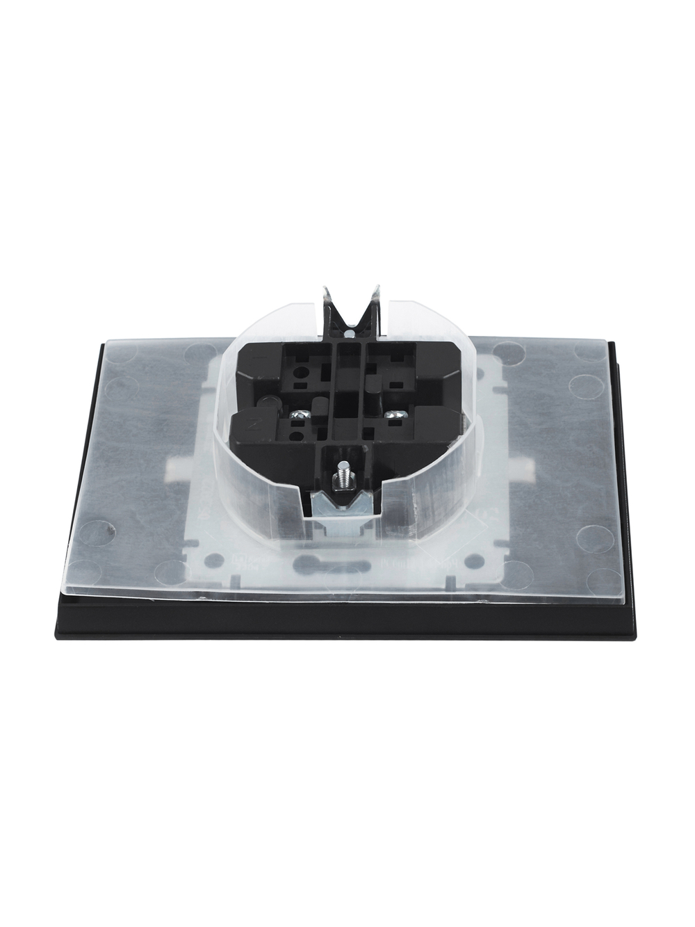 BRITE Розетка 2-местная с заземлением с защитными шторками и крышкой 16А в сборе IP44 РСбш12-3-44-БрЧ черный IEK