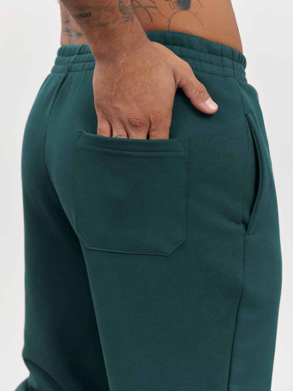 Брюки мусжкие с начесом "jogger fleece" (изумрудный)