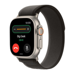 Браслет Apple Trail Loop, «чёрный/серый» со светлой пряжкой, для Apple Watch 44, 45, 46 мм, Ultra и Ultra 2 (дизайн 2022), S/M