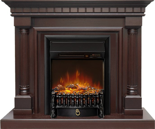 Каминокомплект Dallas - Темный дуб с очагом Fobos FX M Black RC