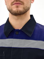 Костюм Липецк-1 СОП CH (тк.Смесовая,280) брюки, т.синий/васильковый