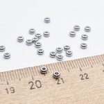 Бусина, цвет серебро (родий), размер 3*1,5 мм, цена за 10 шт