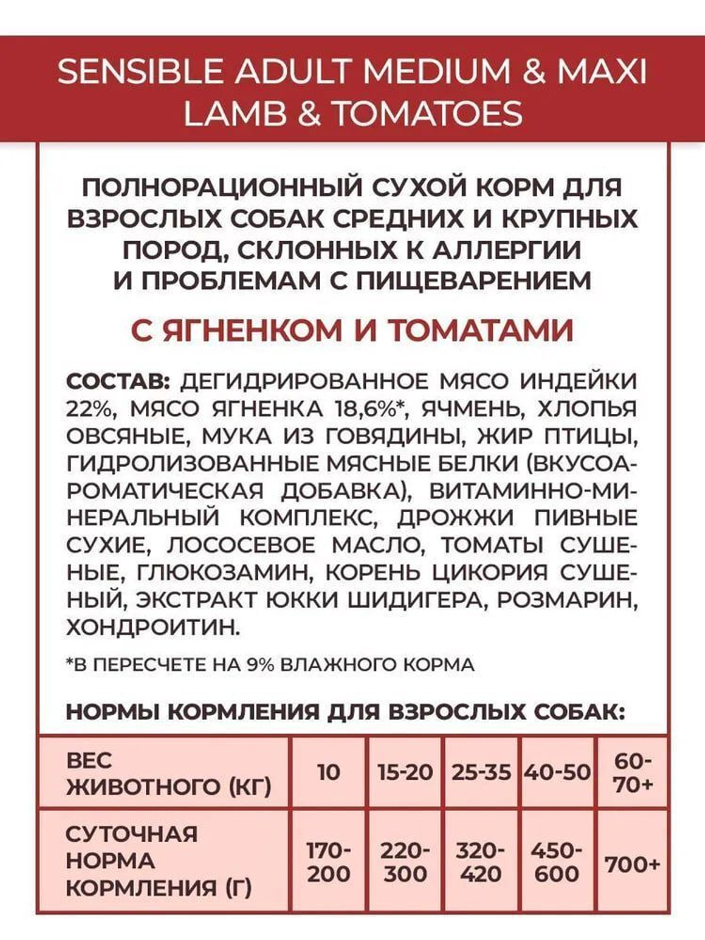 Сухой корм для собак крупных и средних пород Best Dinner Adult Medium/Maxi 15кг ягненок с томатами