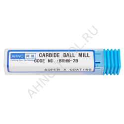 Фреза твердосплавная сферическая  1мм (L=50, l=2, хв=4) Z2 35° по закаленной стали BRHM-2B-R0.5S HRC