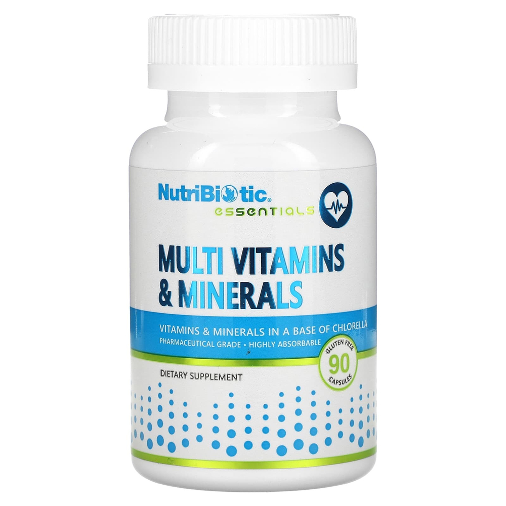 NutriBiotic, Essentials, мультивитамины и минералы, 90 капсул