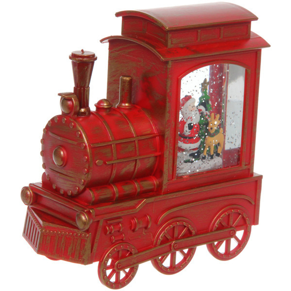 Сувенир с подсветкой «Паровозик-Дед Мороз» 16*6.5*17 см, цвет микс (питание от USB и батареек)