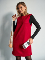 Платье сарафан офисный замшевый