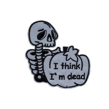 Нашивка термоаппликация на одежду и  на рюкзак. I am dead. Скелет