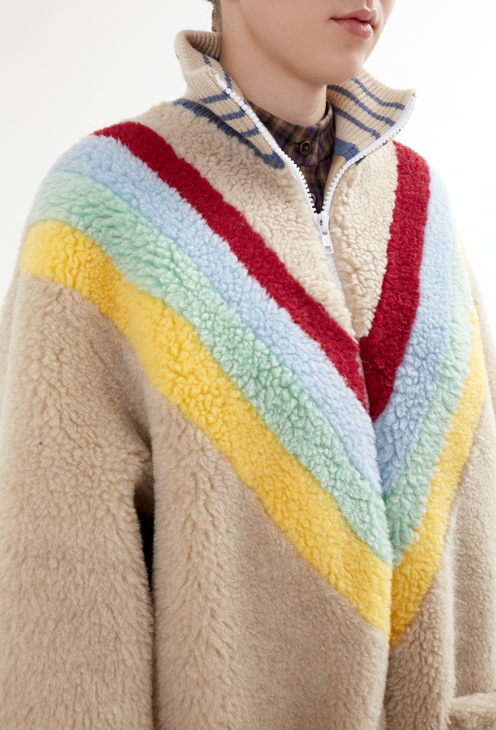 Куртка меховая, бежевый