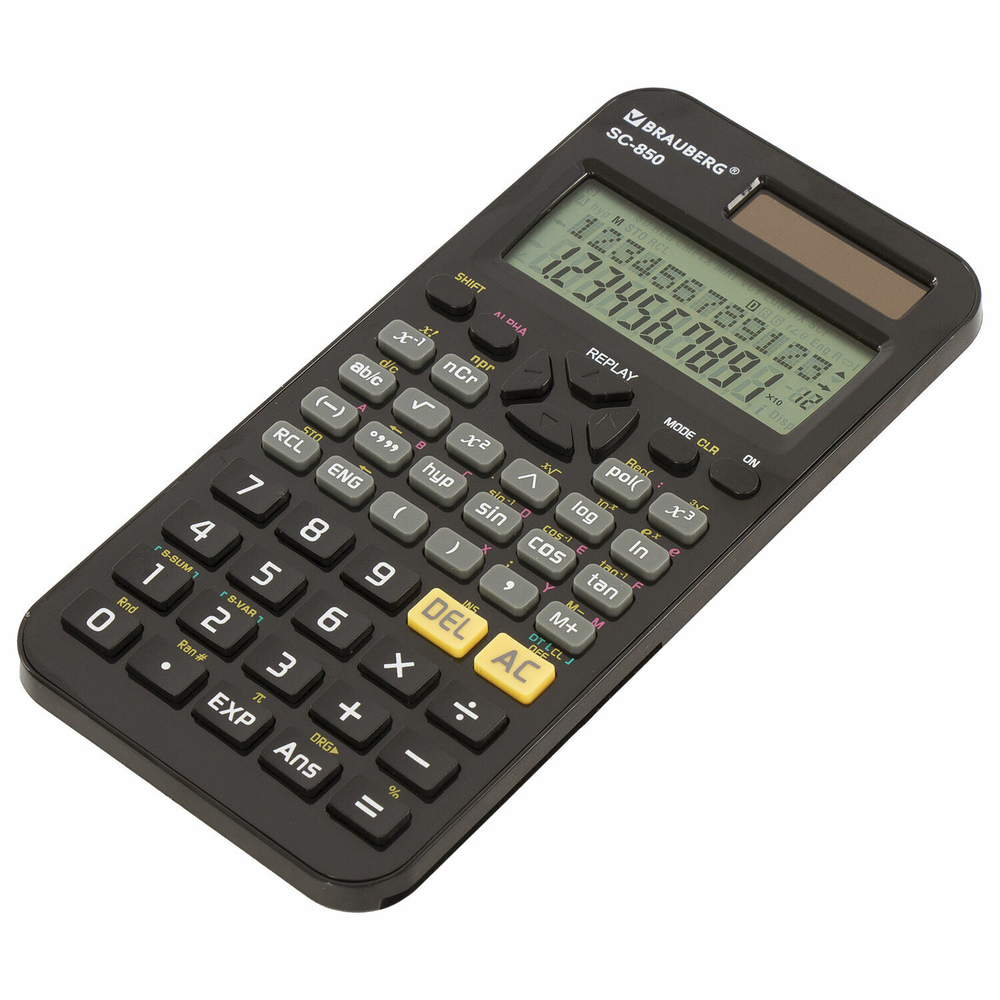 Калькулятор инженерный BRAUBERG SC-850 (163х82 мм) 240 функций 10+2 разрядов двойное питание черный