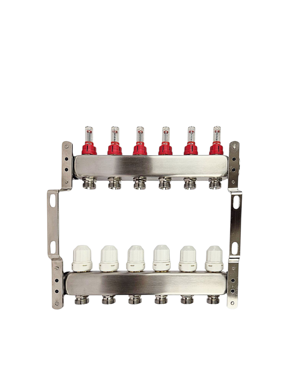 Коллекторная группа с расходомерами САРМАТ 1"x3/4" 6 вых. нерж SS2000 (CN)