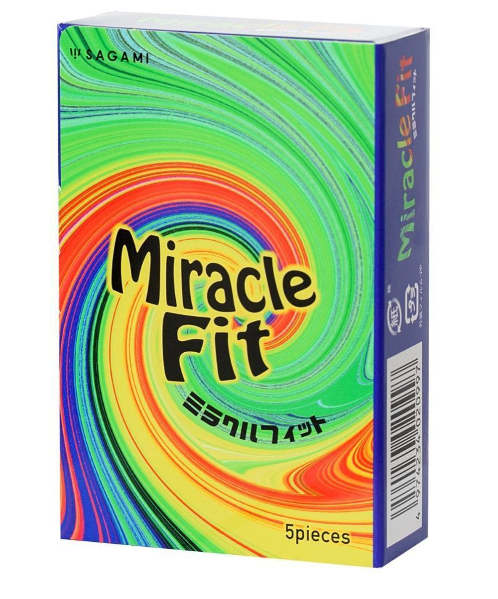Анатомические презервативы Sagami Miracle Fit латексные, анатомическая форма 5шт.