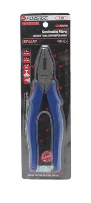 Плоскогубцы многофункциональные ''Profi''8''-200мм CR-V (толщина металла: медь - 3.2мм, сталь - 2.3мм), в блистере Forsage F-108