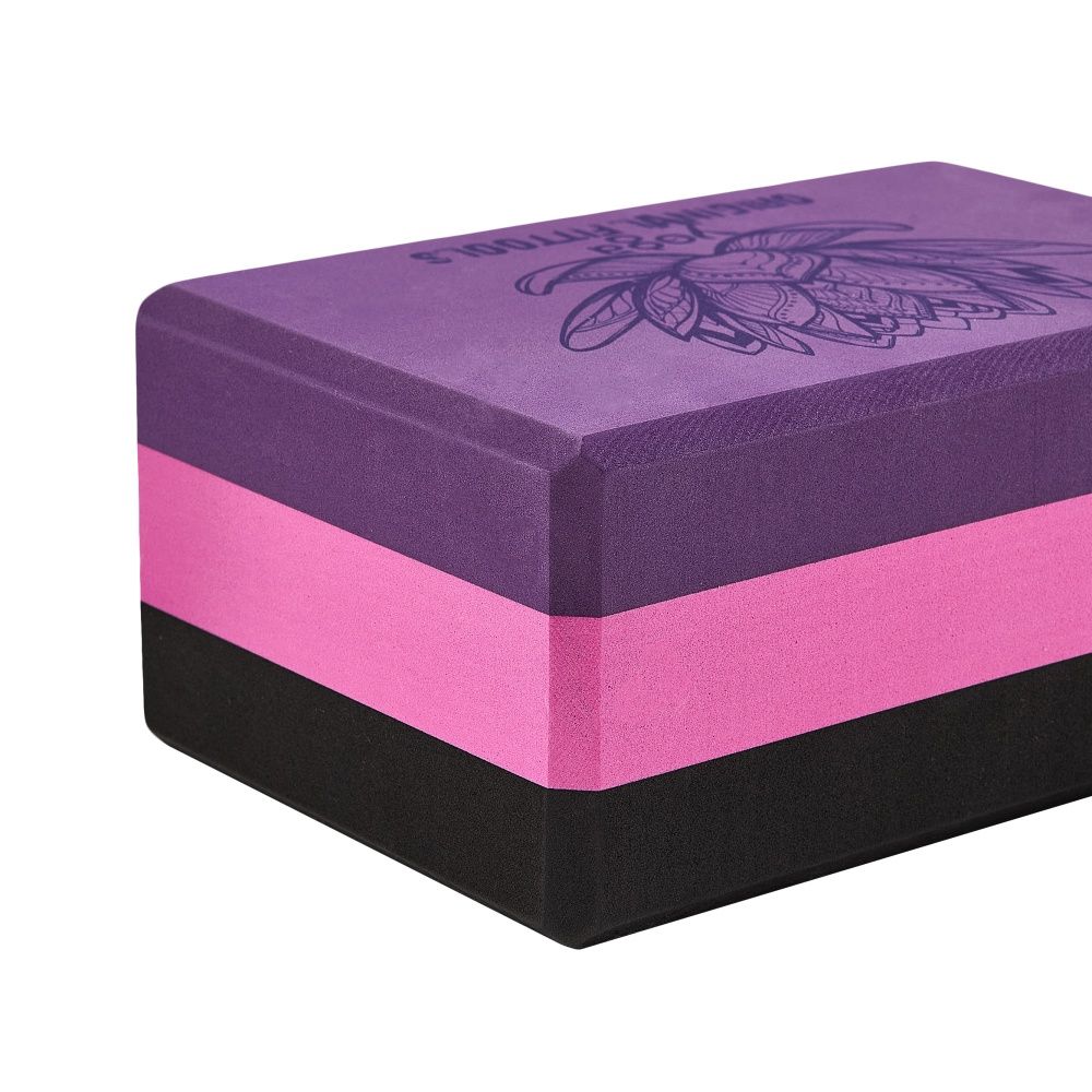 Блок для йоги трехцветный премиум в коробке