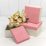 Коробка 17х17х9.5 см Набор 3 шт (Белый, Розовый)