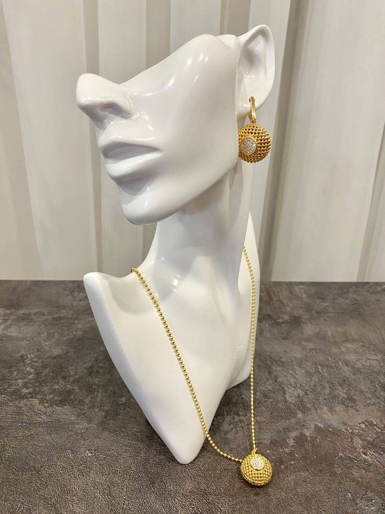 Серьги &quot;Милора&quot; круглые с цирконами, оттенок золото