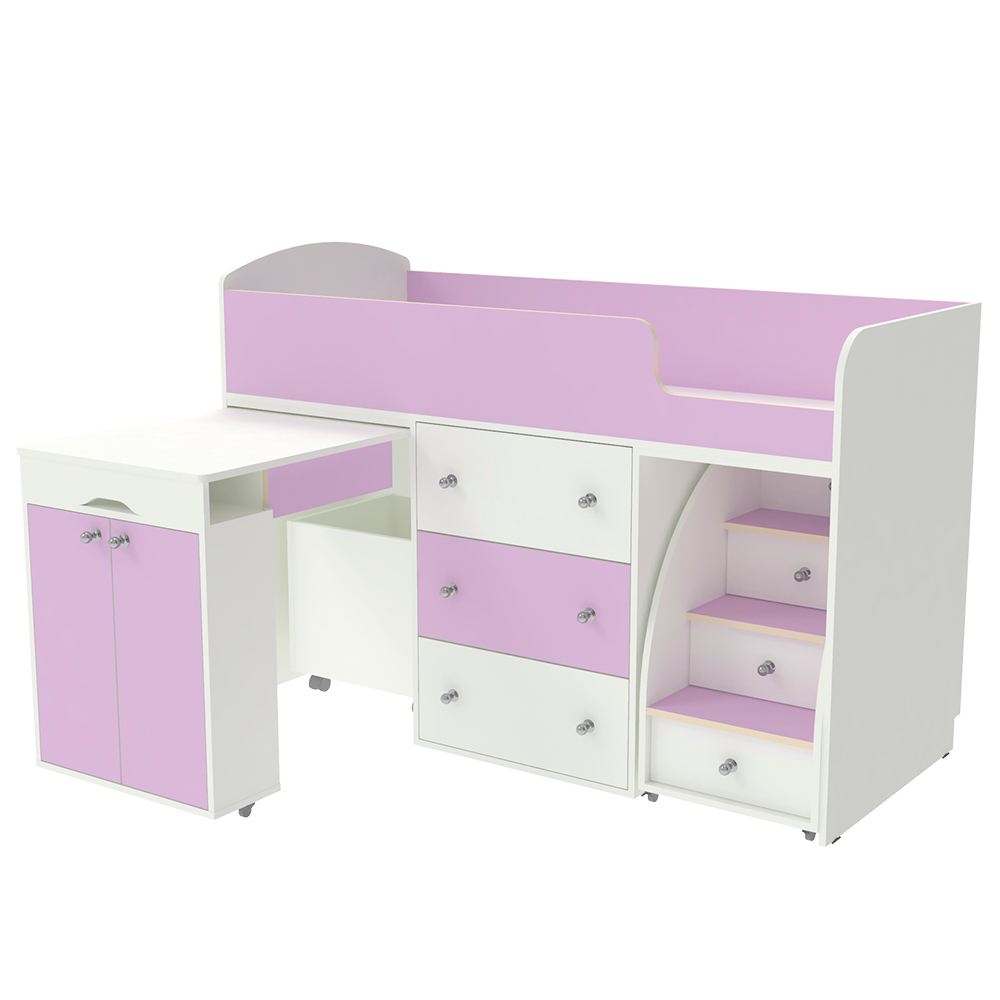 Кровать-чердак КарИВи Малыш Белый  Ирис