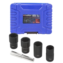 Набор головок-экстракторов для поврежденных болтов/гаек 5пр. 1/2''(17,19,21,22мм), в кейсе Forsage F-906U2