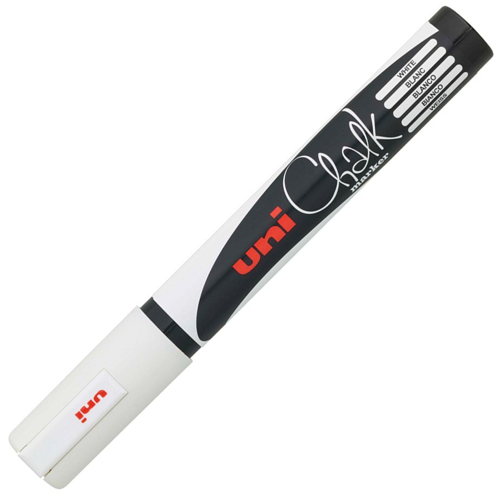 Маркер меловой Uni Chalk PWE-5M, белый, 1,8-2,5 мм