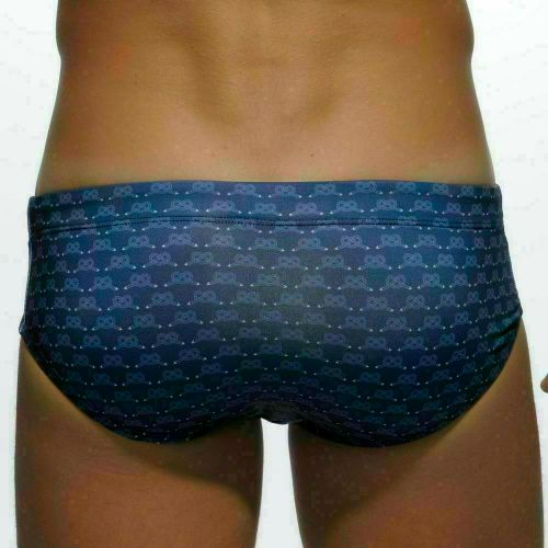 Мужские плавки брифы темно-синие с принтом Addicted