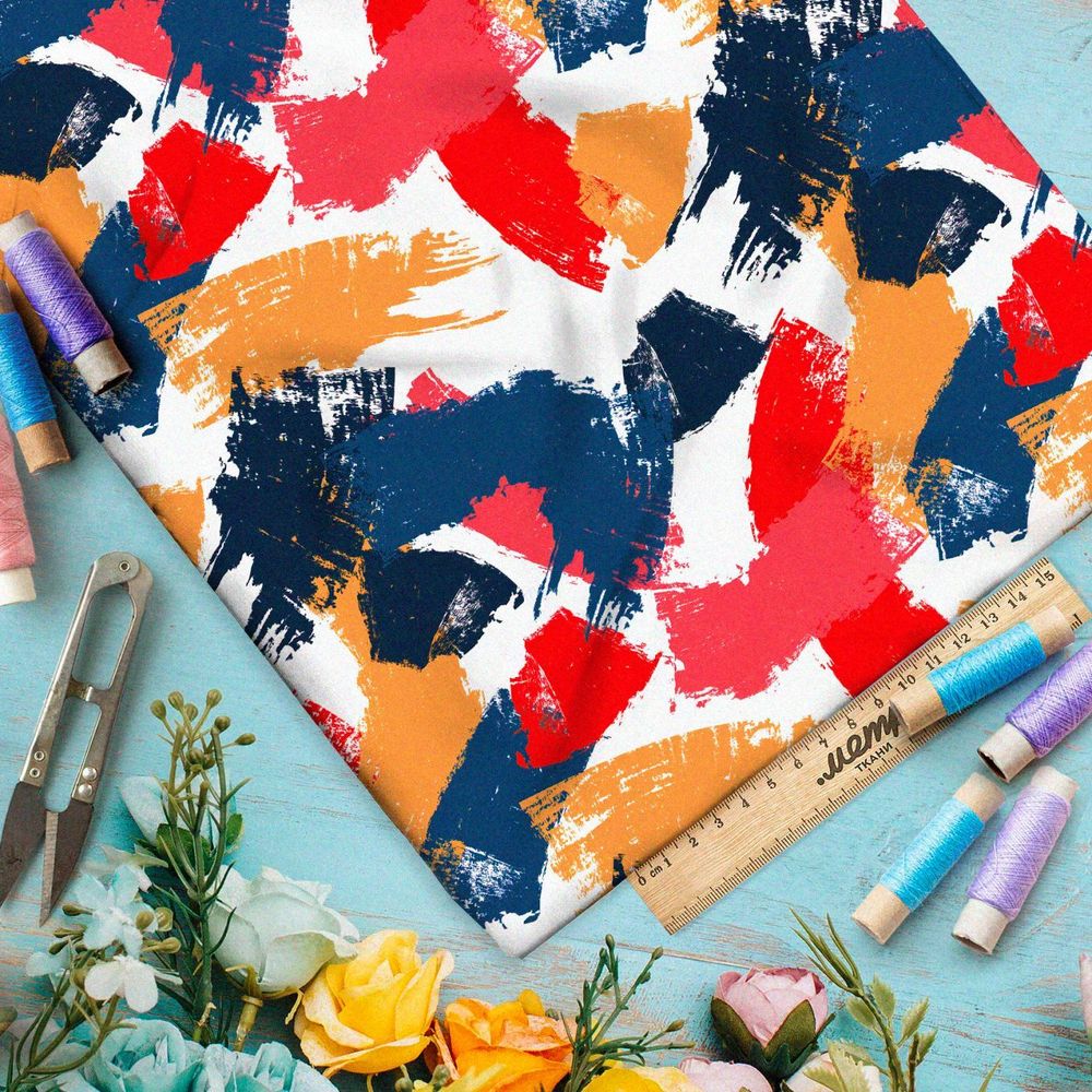 Ткань премиум шифон волшебные каскады разноцветия