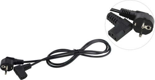Telecom &lt;TP021DA-IEC320-C13/SHM-BK-1.8м&gt; Кабель компьютер - розетка 220V 1.8м Европейский стандарт, Г-образный