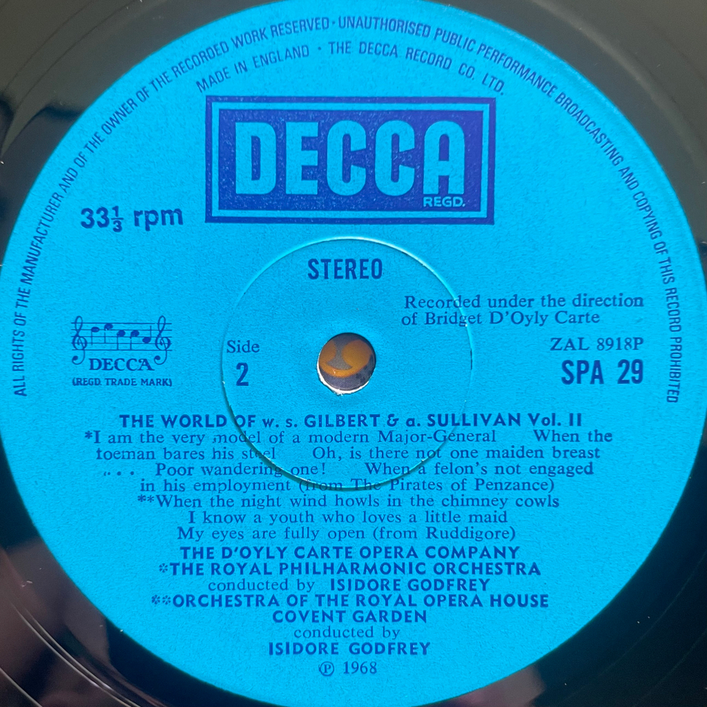 W. S. Gilbert & A. Sullivan ‎– The World Of W.S. Gilbert & A. Sullivan - Vol. 2 (Англия)