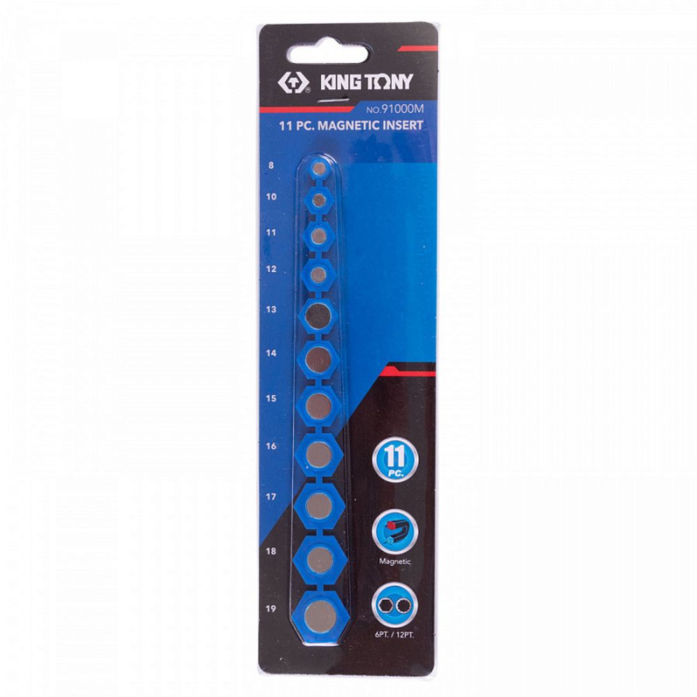 KING TONY (91000M) Набор магнитных вставок в торцевые головки 8-19 мм, 11 предметов
