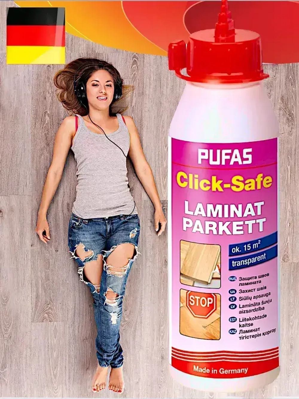 Клей для швов ламината Pufas 250 г. Германия Пуфас клей герметик для стыков ламината и паркетной доски