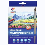 Карандаши 18цв. акварельные, с кистью «Классика цвета» (Луч)