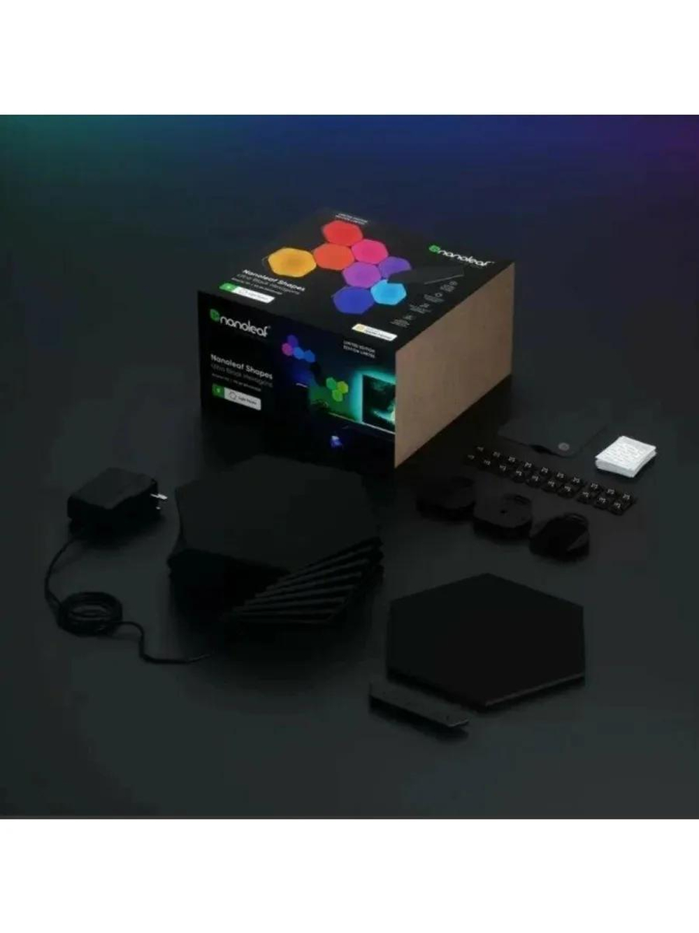Стартовый набор Nanoleaf Shapes Hexagon Black 9 панелей черный (NL42-0102HX-9PK)