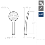 Душевая лейка 100мм 1 режим ABS 3520T1