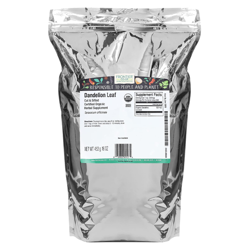 Frontier Co-op, Органические порезанные и просеянные листья одуванчика, 16 унций (453 г)