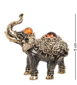 AM-2186 Фигурка «Слон Камбоджа» (латунь, янтарь)