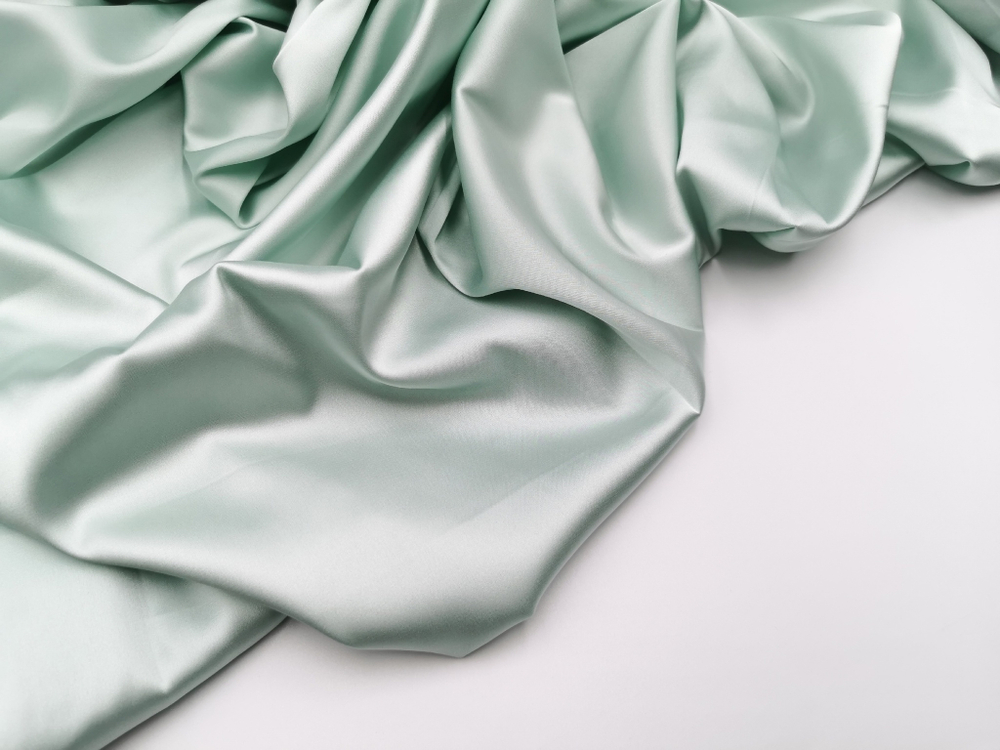 Атлас-стрейч, эластичный, бельевой, мята