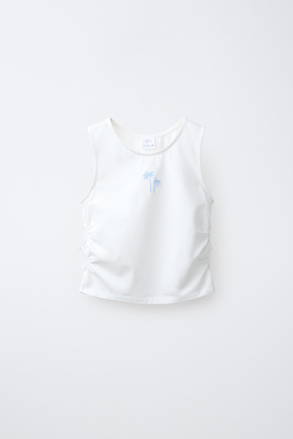 ZARA МАЙКА С ВЫРЕЗАМИ И ВЫШИВКОЙ, ЭКРЮ
