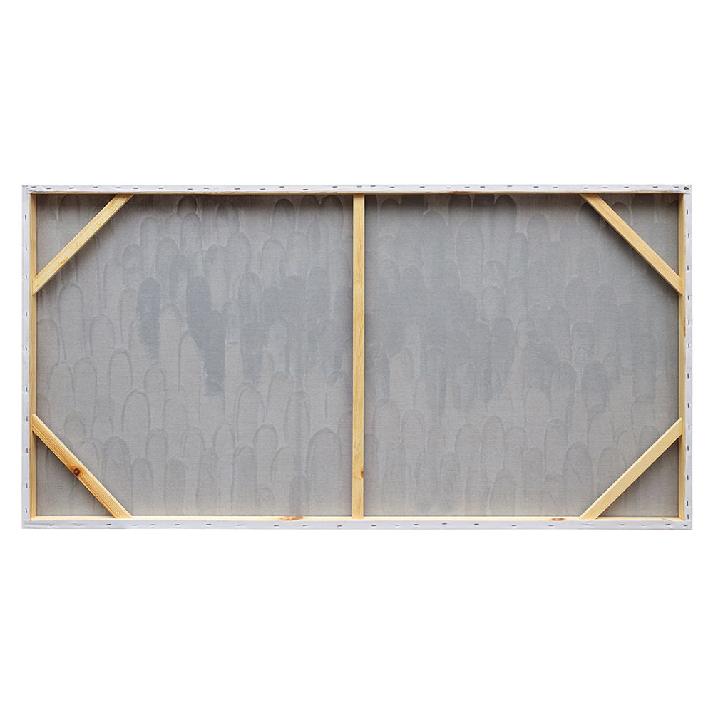 Панно декоративное с ручной росписью By Feel, 140х70 см, серо-голубое