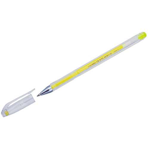 Ручка гелевая Crown "Hi-Jell Color" желтая, 0,7мм HJR-500HB
