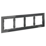 Рамка стеклянная VOLTUM S70 на 4 поста, (графит, стекло)
