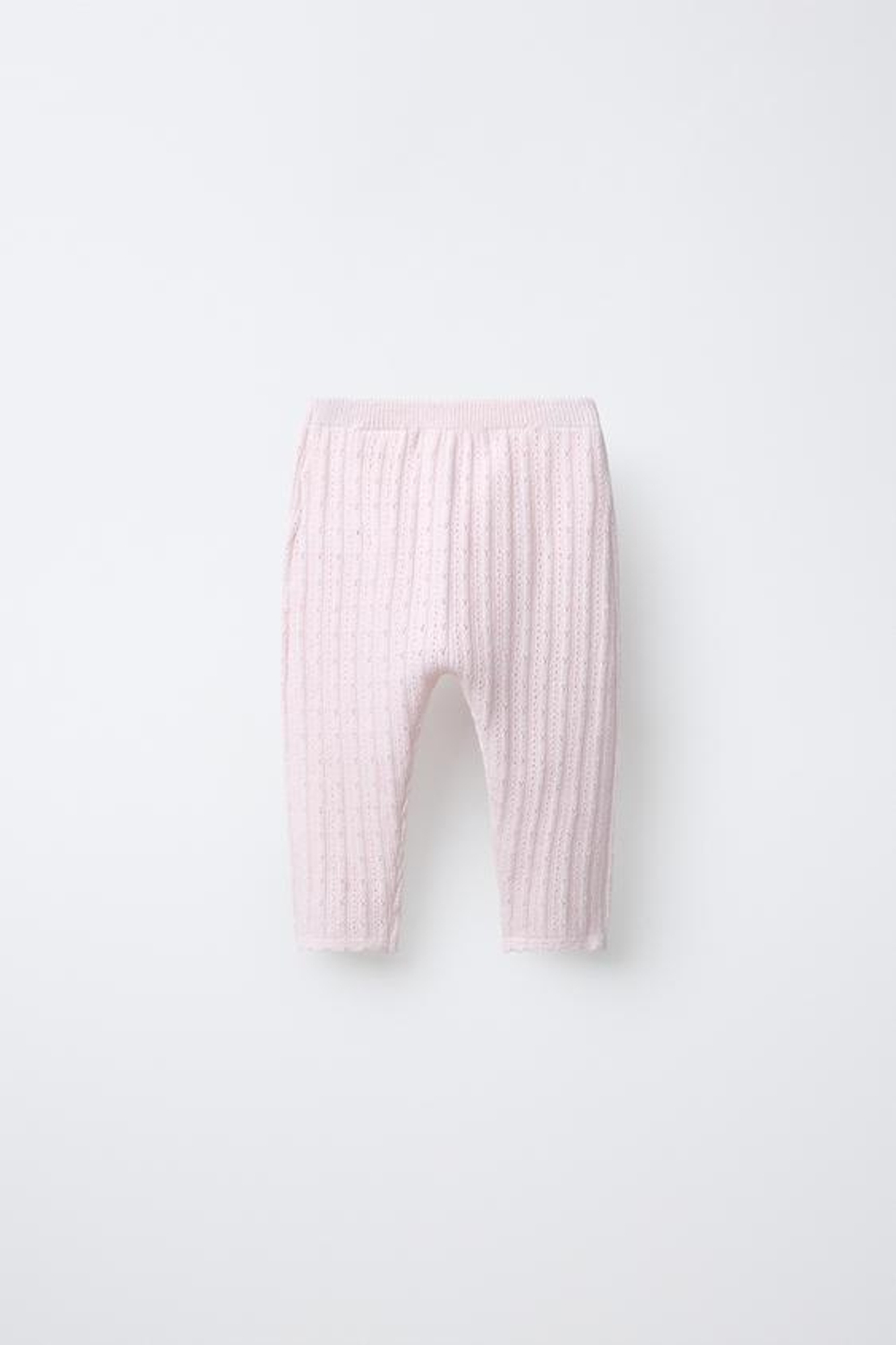 ZARA АЖУРНЫЕ ТРИКОТАЖНЫЕ ЛЕГИНСЫ, ЦВЕТ РОЗОВОГО ДЕРЕВА