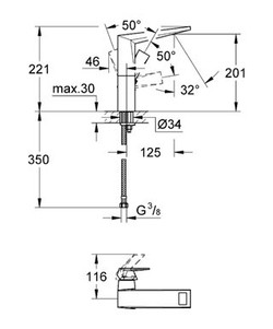 Смеситель для раковины Grohe Allure Brilliant 23112 000 схема