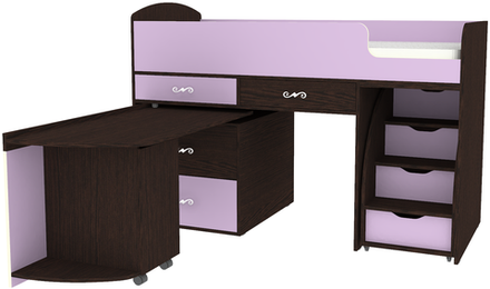 Кровать-чердак КарИВи Малыш 6 Венге Ирис