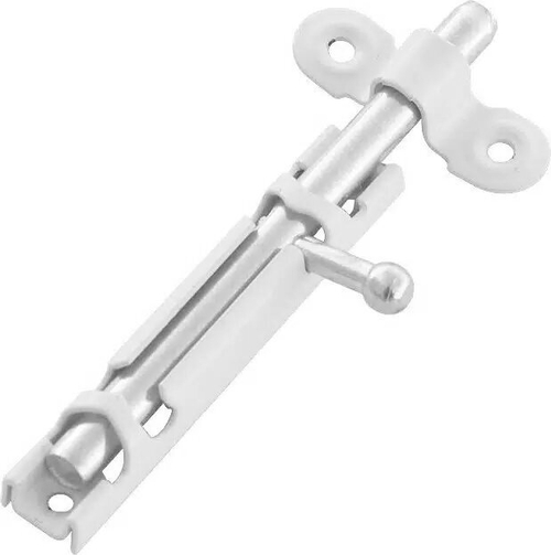 Шпингалет накладной ЗТ-1 белый большой 12-071