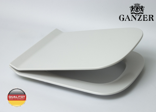 Крышка для унитаза с МИКРО. квадрат (БЕЛЫЙ, д.413мм*ш.340мм) GANZER  (5/1шт)