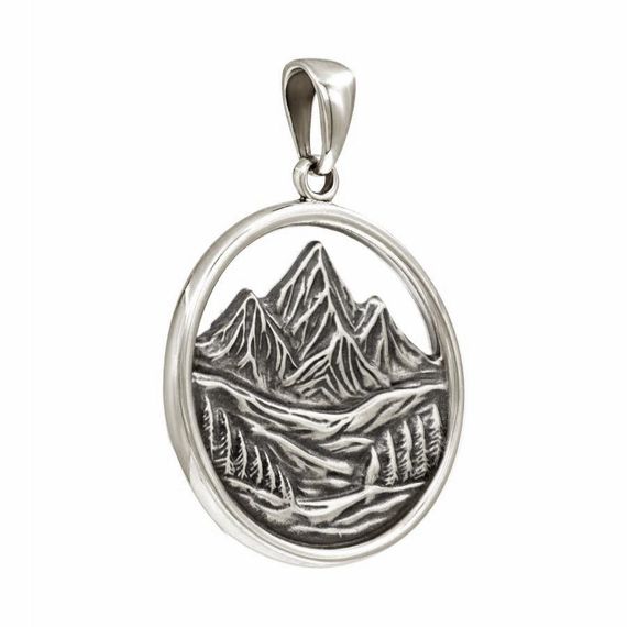 Горы - подвеска из мельхиора