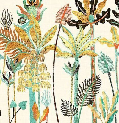 Панно крупные пальмы голубого цвета DGHAV2012