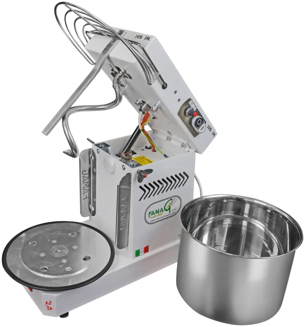 Тестомес спиральный на 10 кг, 10 скоростей, откидной верх