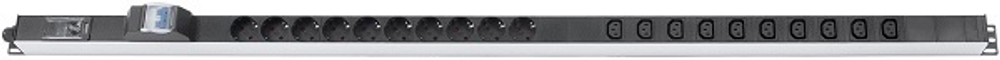 Блок розеток 19", 10 розеток Cabeus PDU-16-10S-10C13-B-T